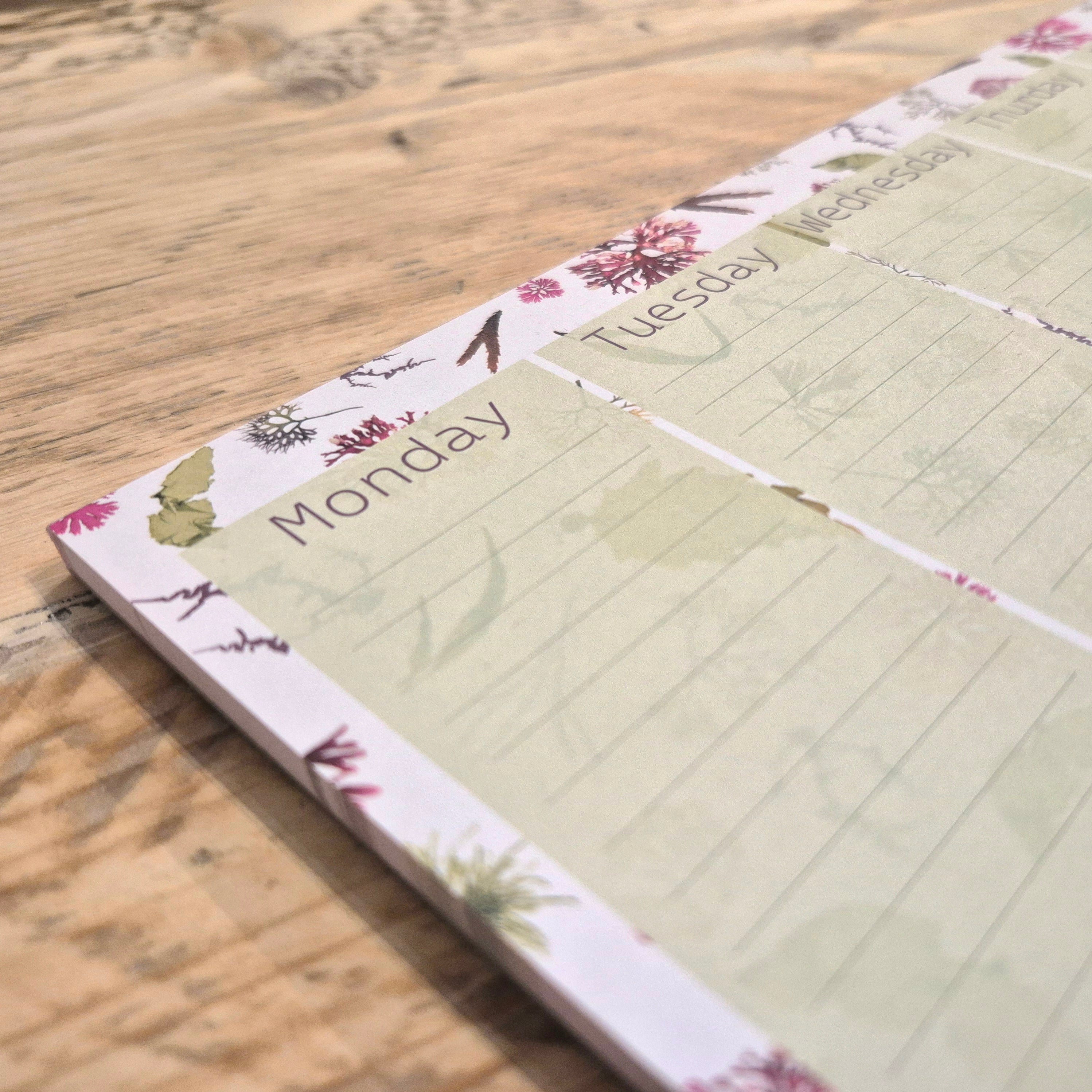 Seaweed weekly desk planner organiser