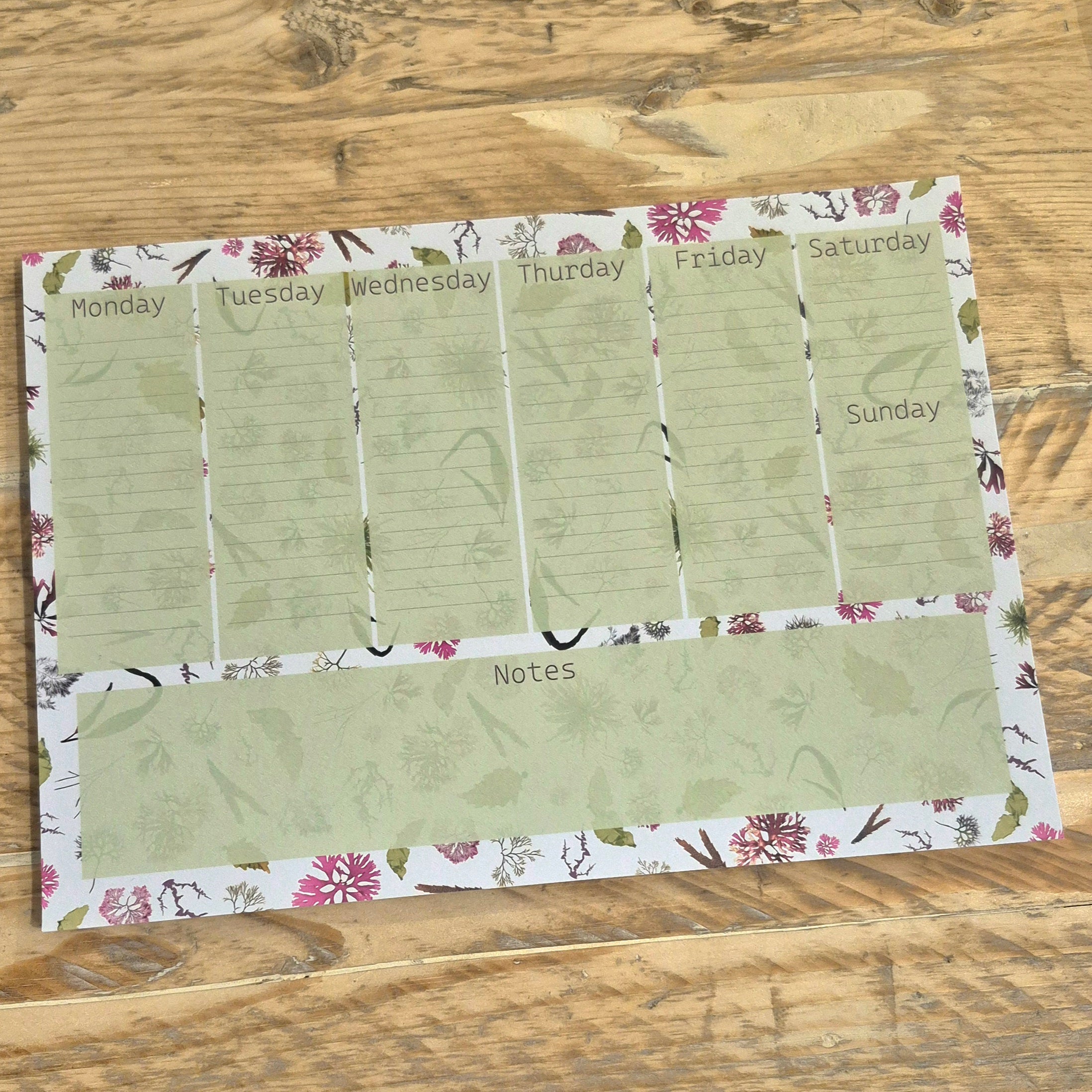 Seaweed weekly desk planner organiser
