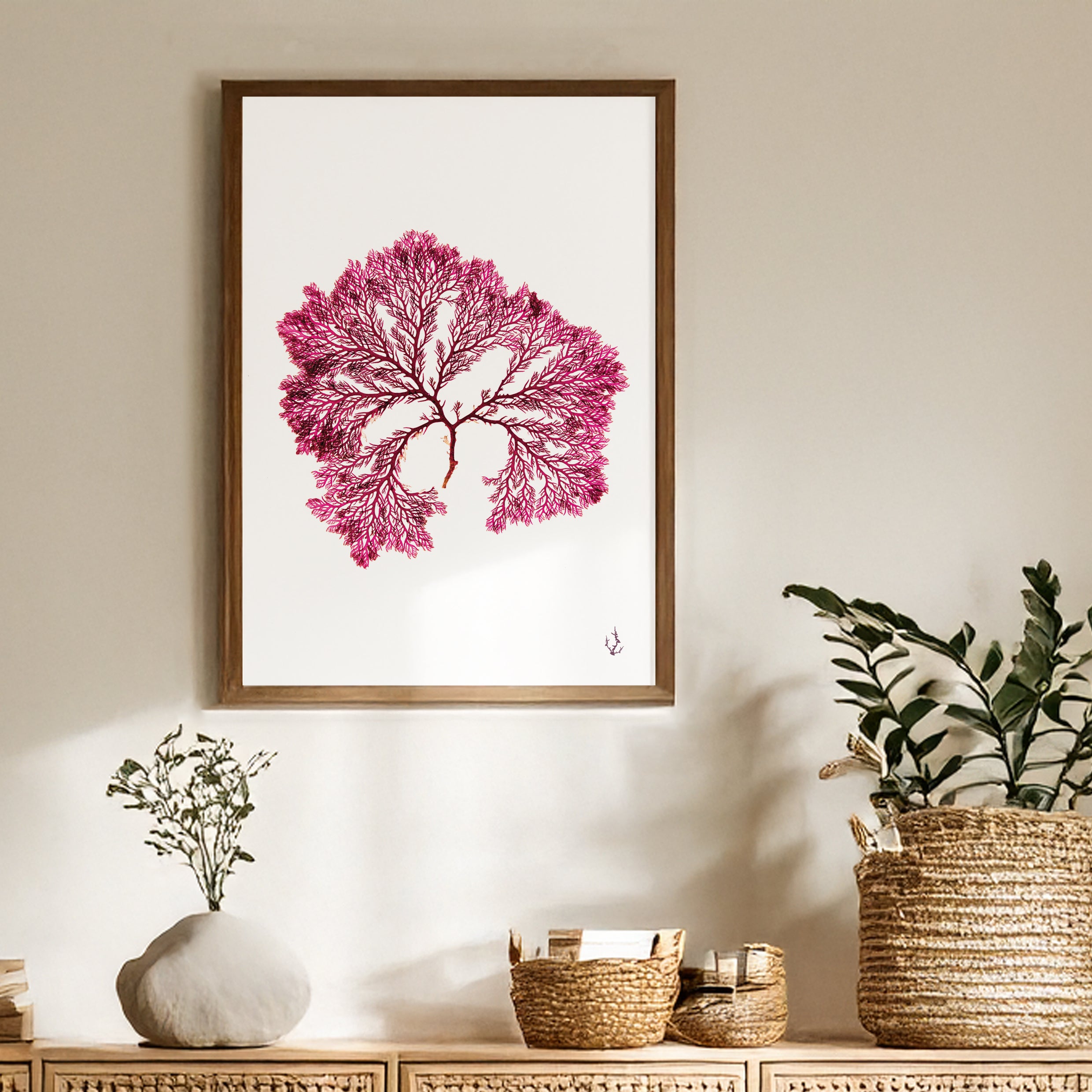 Red Comb Weed Art Print A4